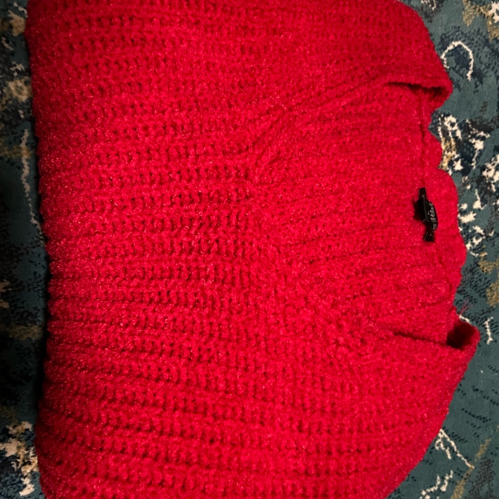 Red express v neck sweater size medium